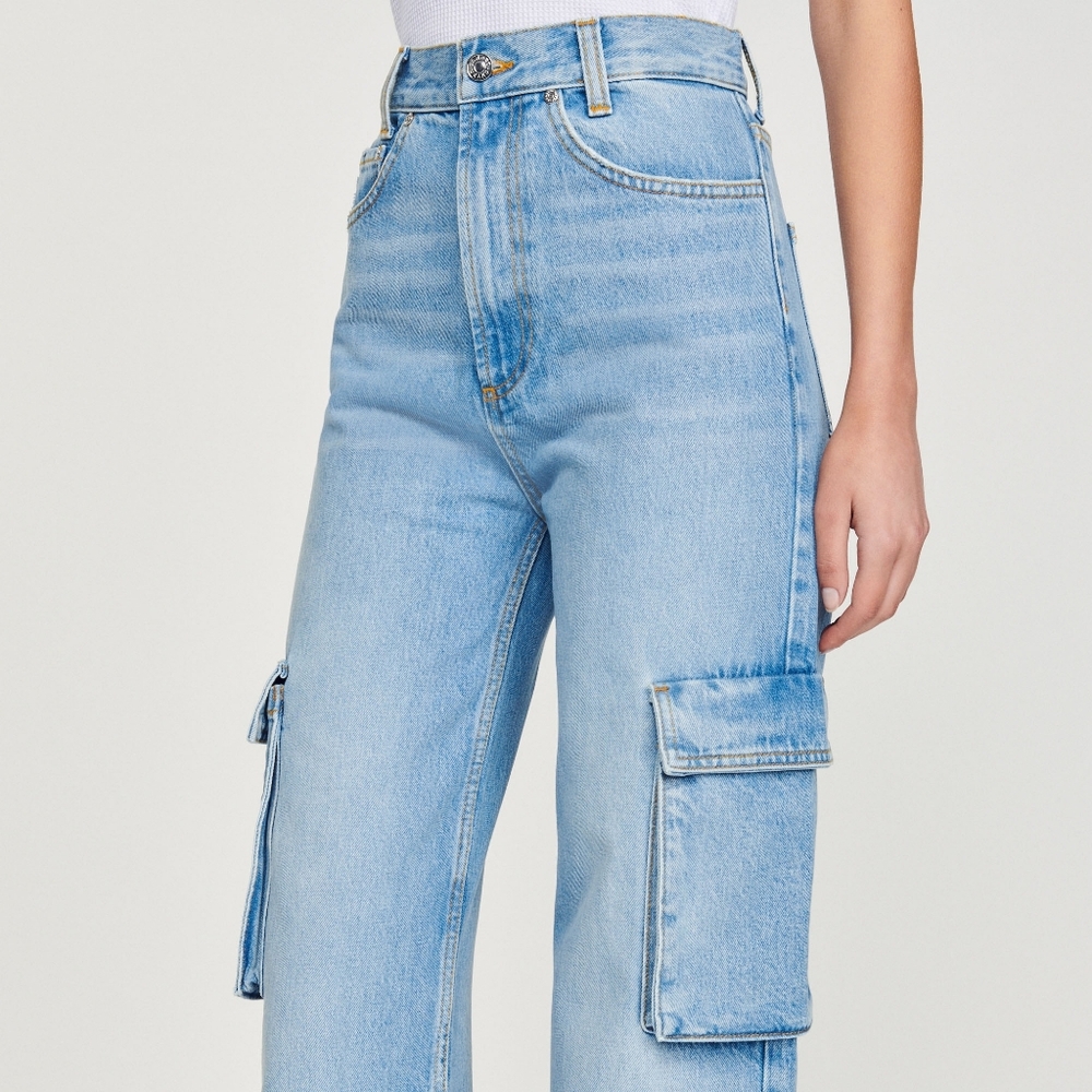 SANDRO High Rise Cookie Cargo Jeans - Picture 3 of 13